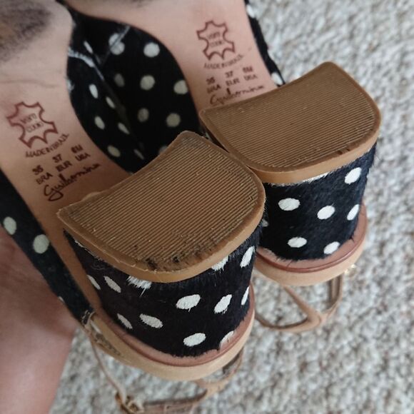 Anthropologie Guilhermina Rita Pony Hair Peep Toe heeled sandal size 6M - Picture 11 of 12